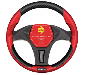 Black & Red PU Steering wheel Covers